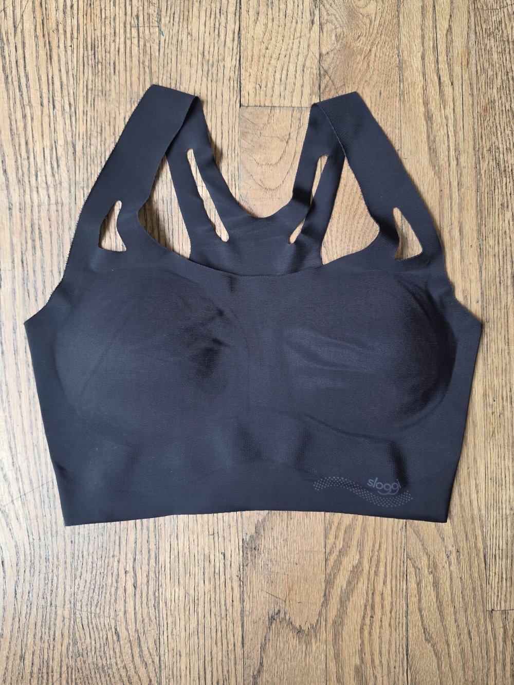 Sloggi Black Seamless Sports Bra with Cutout Straps Size XS